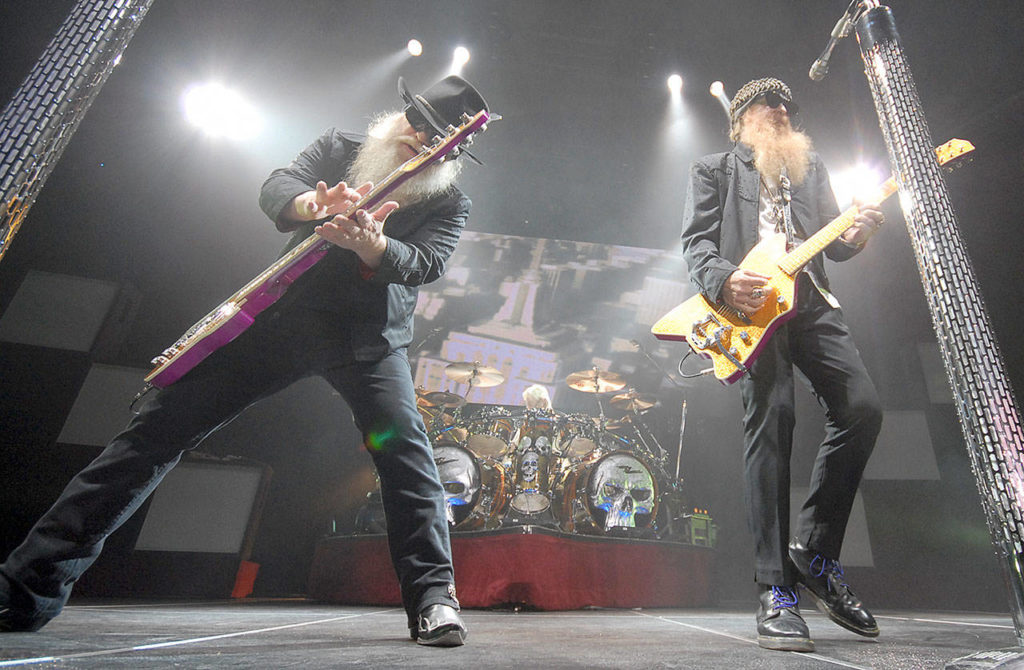 Despite the recent death of bassist Dusty Hill (left), ZZ Top is scheduled to perform at the Tulalip Amphitheater on Aug. 19 in Tulalip. Hill’s guitar tech has filled in on bass at recent ZZ Top shows. (Associated Press)

