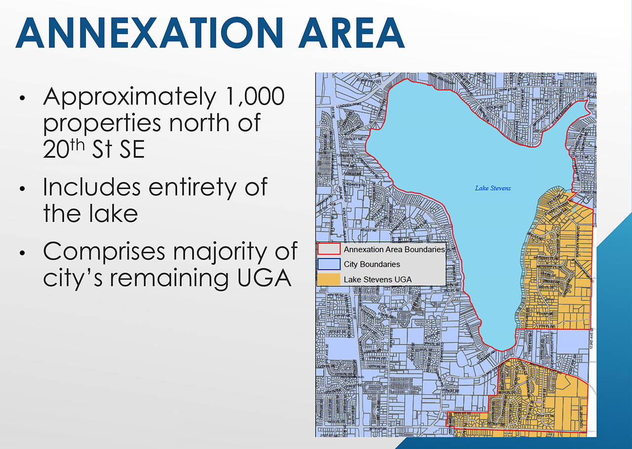 The city hopes to annex the 1,000-acre lake it's named for, as well as 500 acres in the Southeast Interlocal Annexation. (City of Lake Stevens)