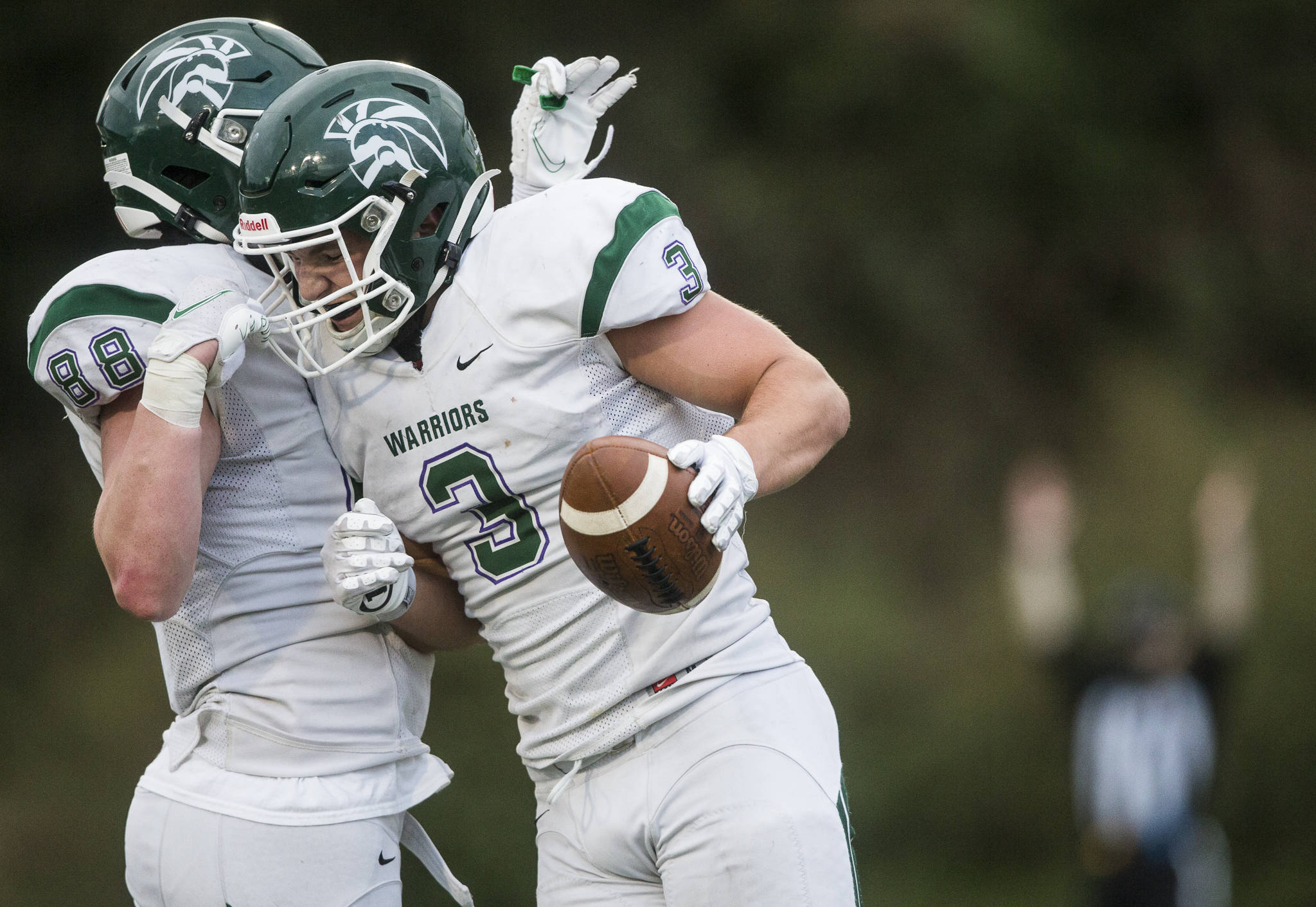 Ryan Fahey (3) leads an Edmonds-Woodway squad that’s tabbed as the favorite to win Wesco 3A South. (Olivia Vanni / The Herald)