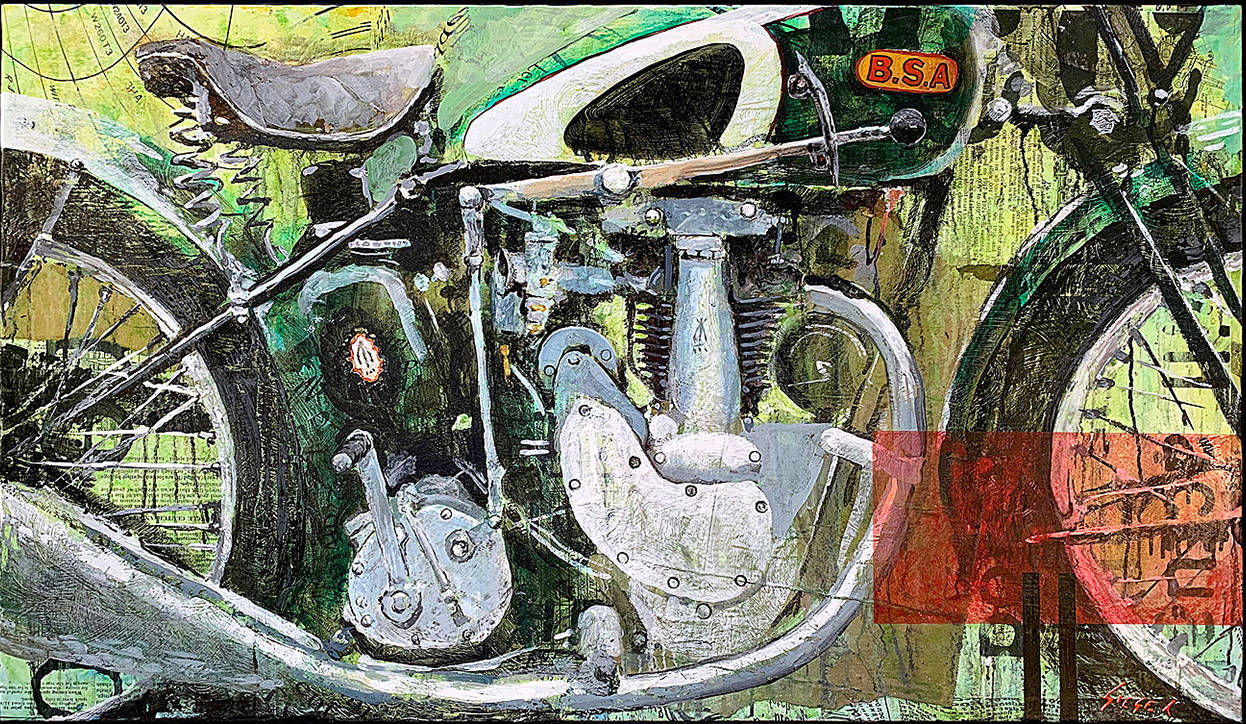 “Valentine on Page 21” by Christopher “Siege” James was inspired by a motorcycle ride over the Snaefell Mountain Course on the Isle of Man in England.