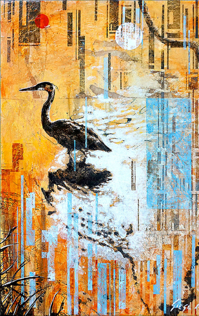 ”Denouement” by Christopher “Siege” James graces the program for the “Siege: An American Painter” exhibition.
