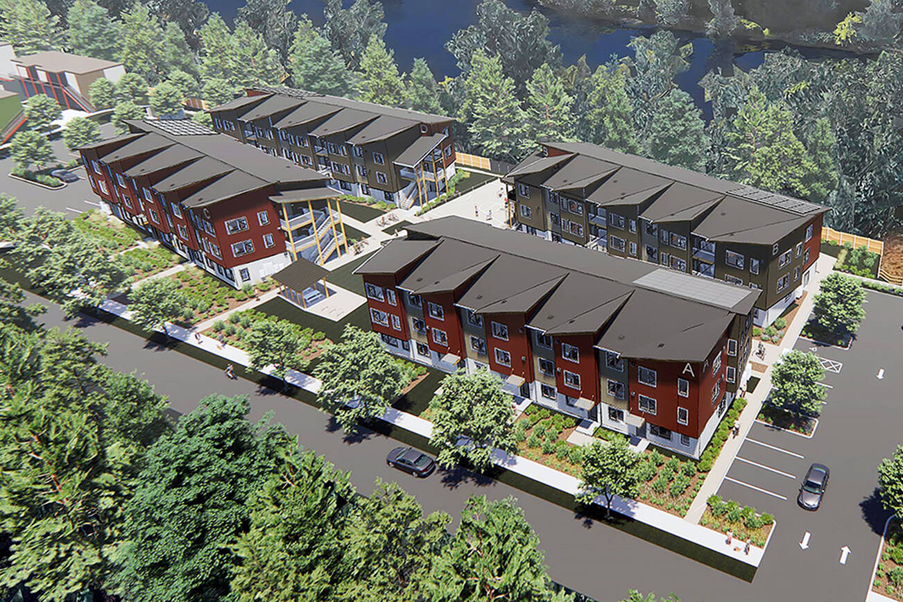 A rendering of new apartments coming to Housing Hope's Twin Lakes Landing development in Marysville. (Dykeman Architects)