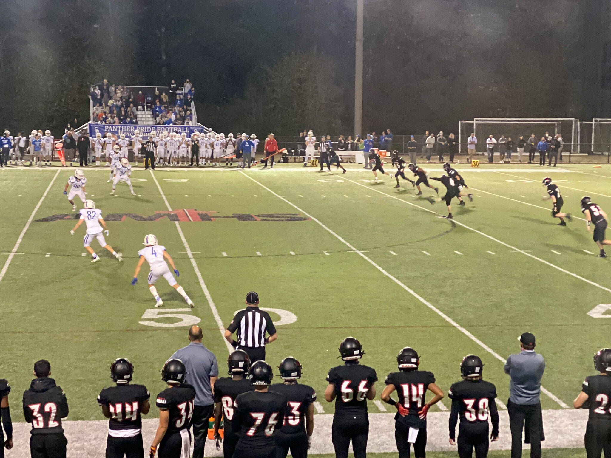Archbishop Murphy kicks off during a game against Seattle Prep on Friday, Sept. 3, 2021, at Archbishop Murphy High School. (Photo by Nick Patterson)
