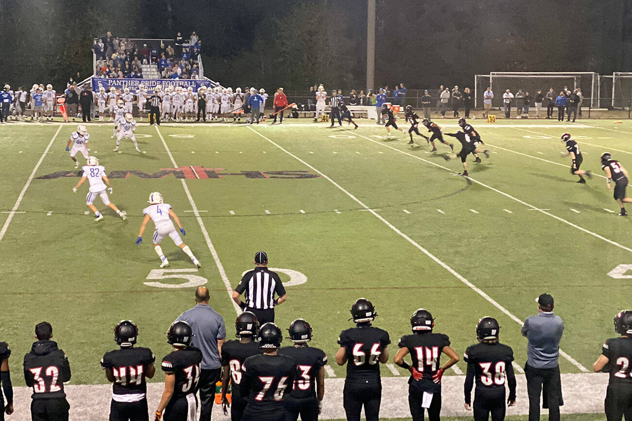 Archbishop Murphy kicks off during a game against Seattle Prep on Friday, Sept. 3, 2021, at Archbishop Murphy High School. (Photo by Nick Patterson)