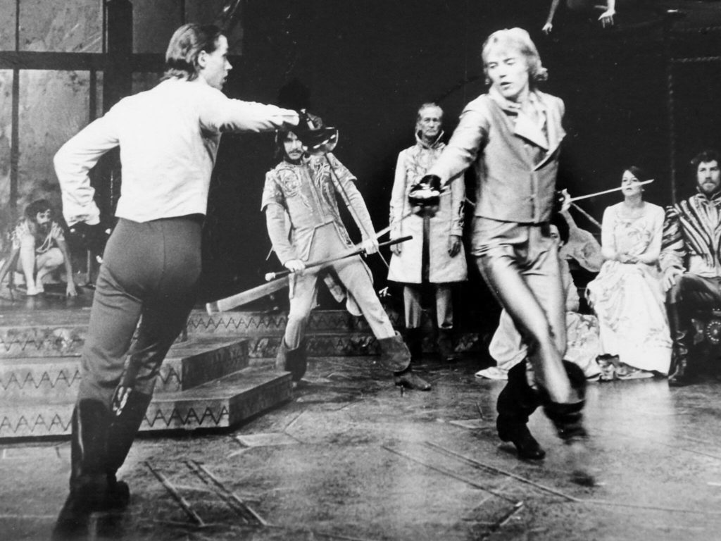 David Boushey directed sword-fights actor Christopher Walken (right) at the start his career in the Shakespeare play “Hamlet” in Seattle.
