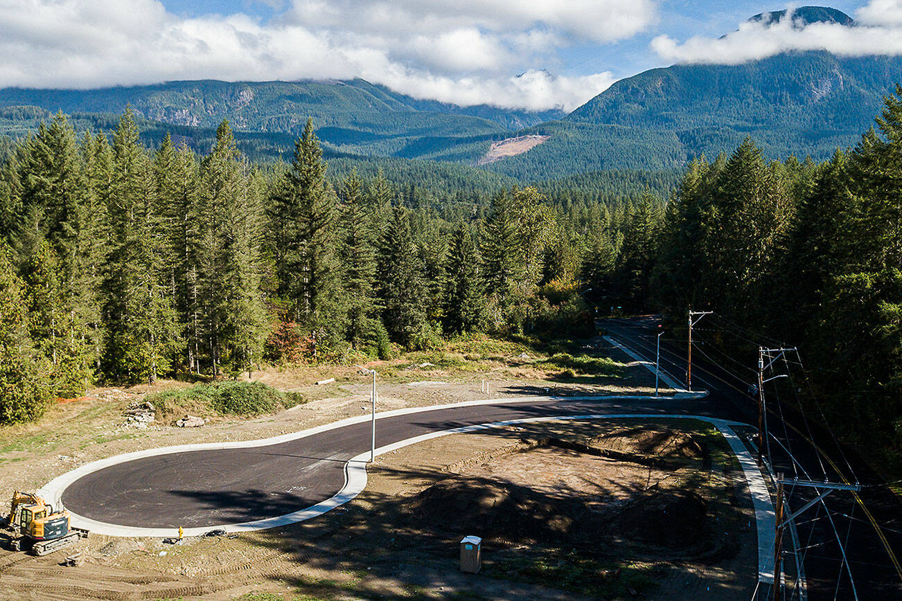The site of a new development along May Creek Road next to the entrance of Wallace Falls State Park on Thursday, Sept. 23, 2021 in Gold Bar, Wa. (Olivia Vanni / The Herald)