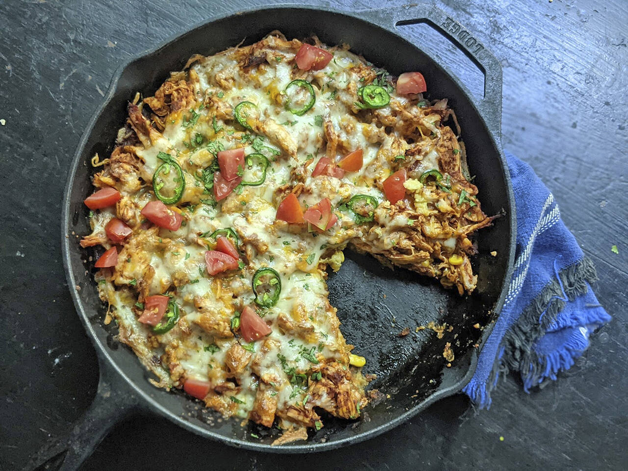 Chicken tamale casserole is an easy weeknight meal that’s full of cheesy, Tex-Mex flavor. (Gretchen McKay / Pittsburgh Post-Gazette)