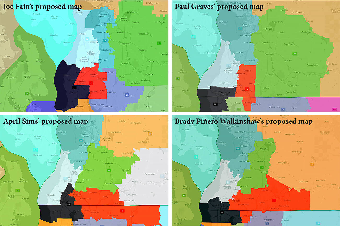 The Voting Commissioners of the Washington State Redistricting Commission released draft Legislative District maps Tuesday. (Washington State Redistricting Commission)