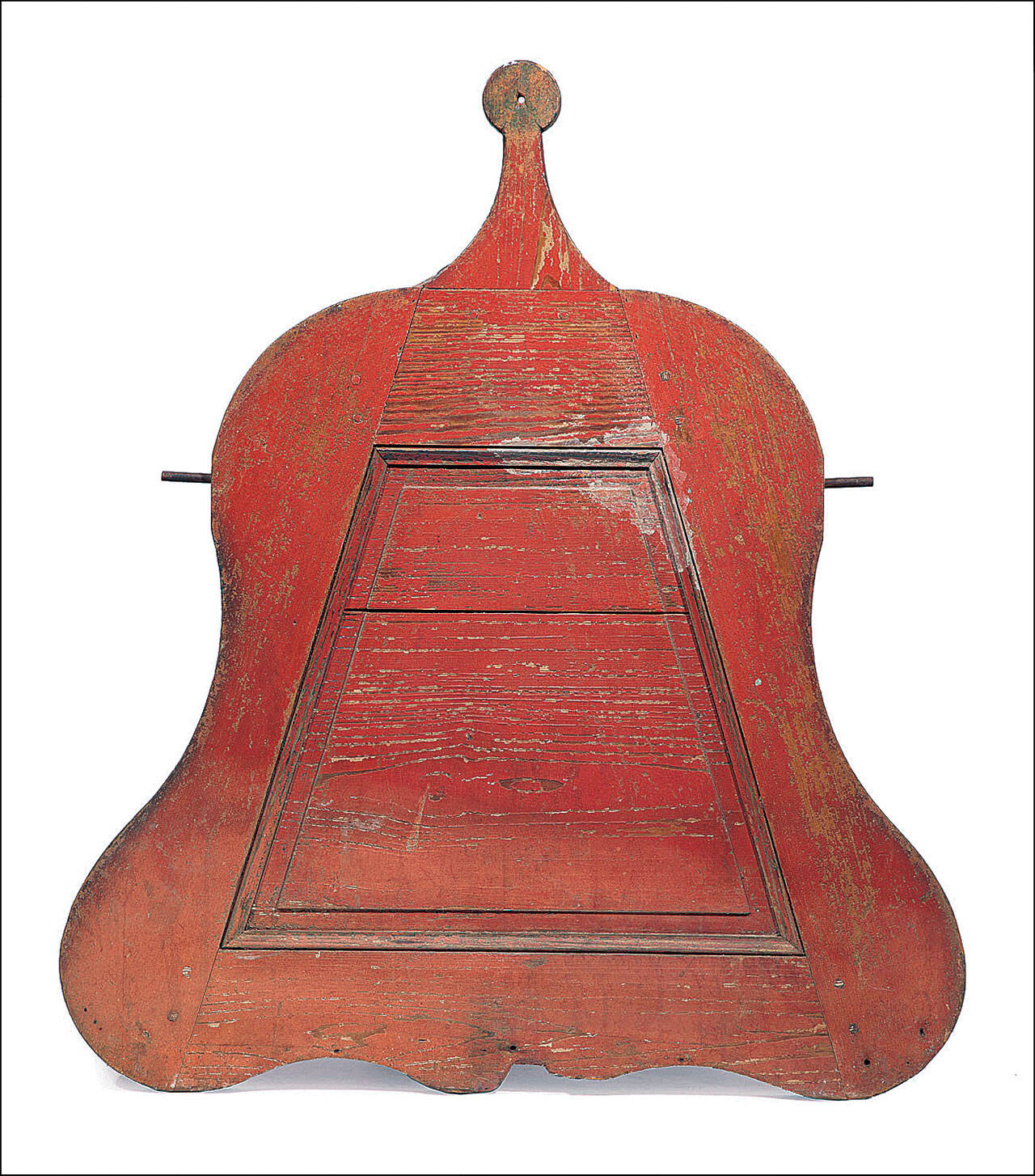 This rare Louisiana Creole Gros Rouge punkah from the late 18th-early 19th century made of Southern yellow pine with mortise-and-tenon construction, 40½ by 35 inches, was estimated to sell for $10,000 to $15,000 at Neal Auctions, but it didn’t sell. (Cowles Syndicate Inc.)