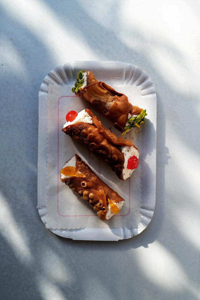 Without a kitchen, the writer made these cannoli from “La Vita è Dolce” on the barbecue. (Charlotte Bland)
