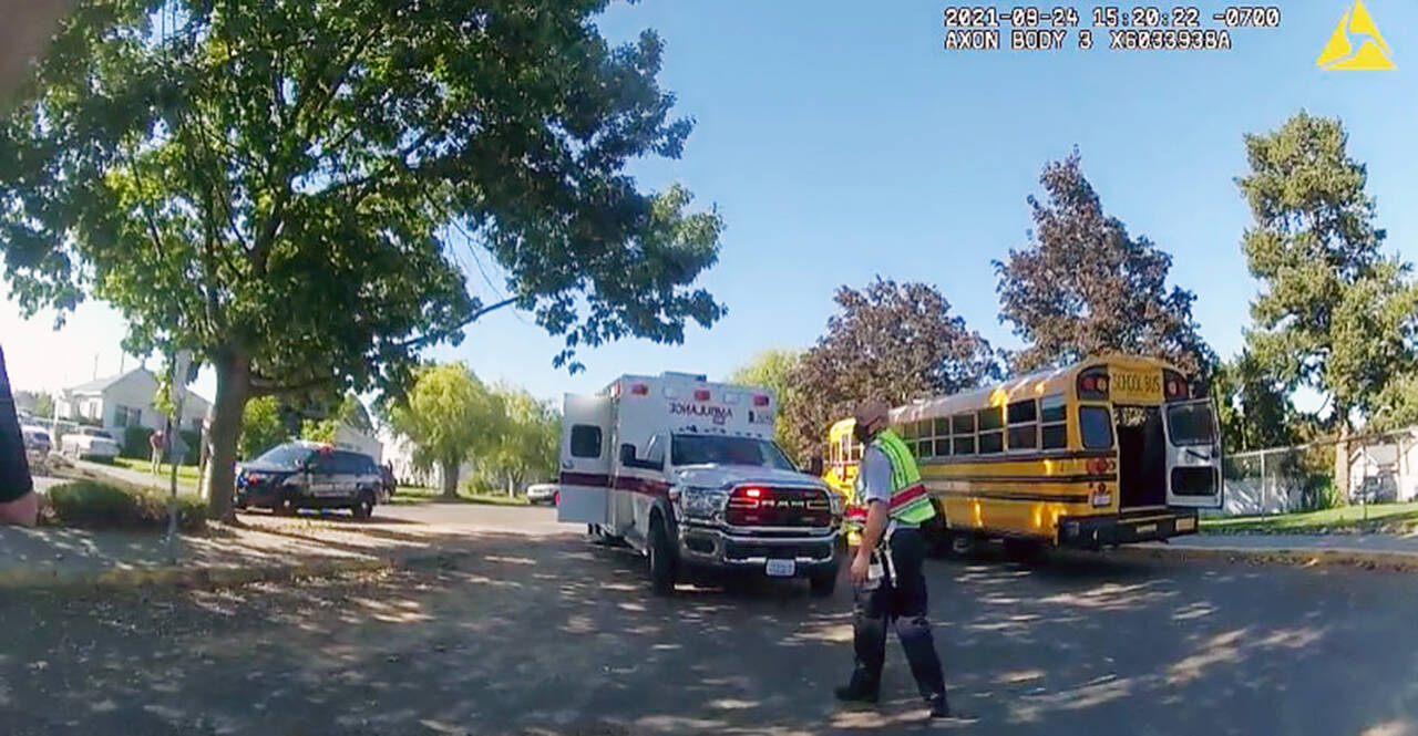 A school bus driver was stabbed to death while picking up students at Longfellow Elementary School in Pasco on Friday. (Pasco Police Department)