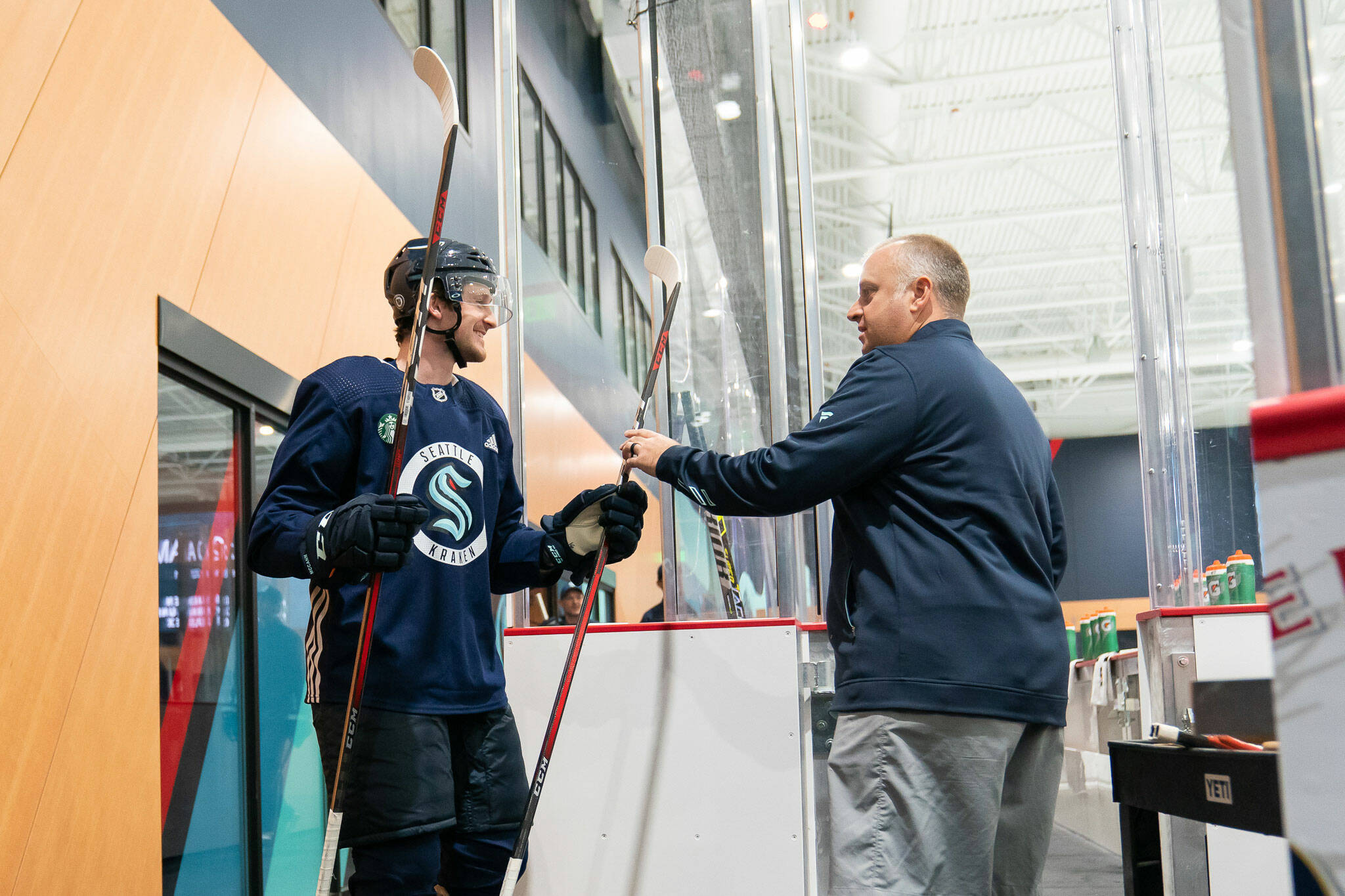 Seattle Kraken assistant equipment manager James Stucky spent 18 seasons with the Everett Silvertips. (Chris Mast / Seattle Kraken)