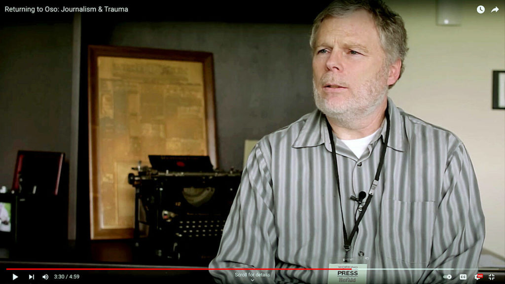 Eric Stevick in the documentary “Returning to Oso: Journalism & Trauma.” (Murrow News Service)
