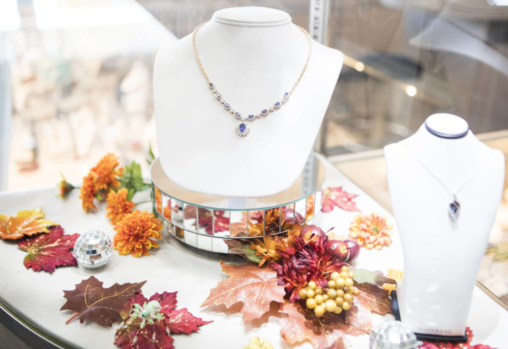 An autumn-themed display at Wagner Jewelers in Marysville. (Olivia Vanni / The Herald) 
