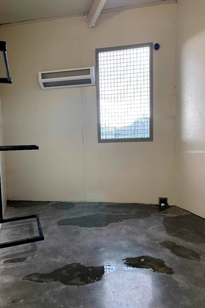 A recreation area in the Intensive Management Unit of the Monroe Correctional Complex. Prisoners in “administrative segregation” are allowed one hour of recreation time, five days a week. They spend most of their remaining time alone in a cell. (Office of Corrections Ombuds) 
