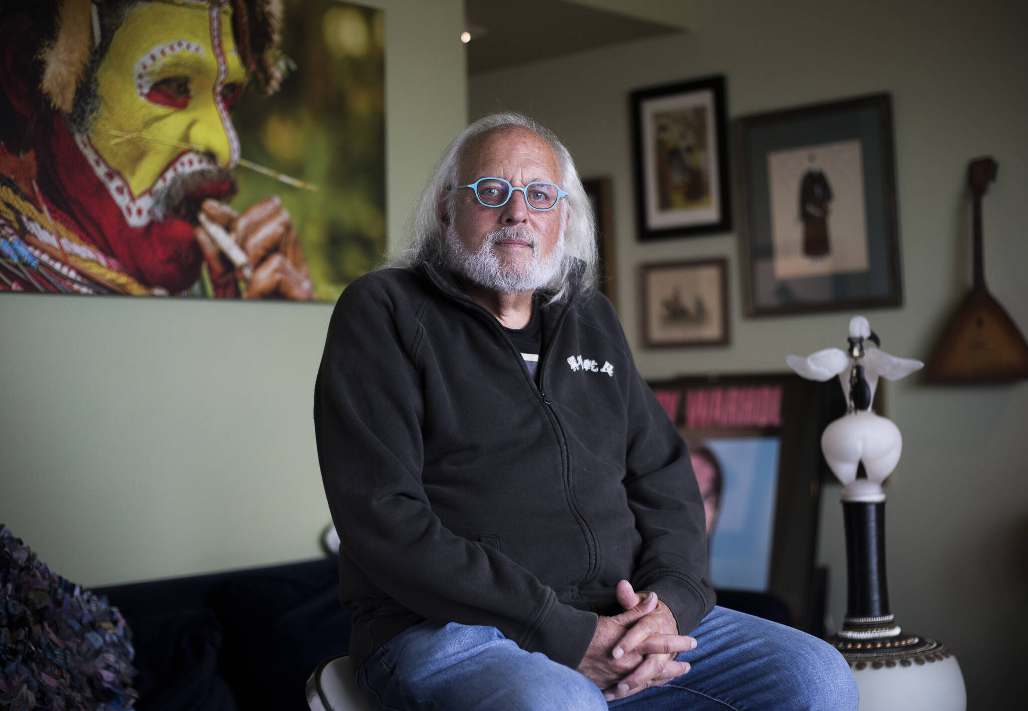 Bob Fink at his home in Everett. (Olivia Vanni / The Herald)