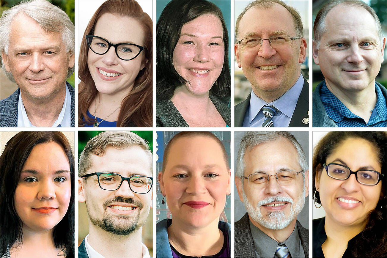 Top row (L-R): Paul Roberts, Mary Fosse, Paula Rhyne, Greg Lineberry, Don Schwab. Bottom row (L-R):Lacey Sauvageau, Tommie Rubatino, Liz Vogeli, Ben Zarlingo, Demi Chatters.