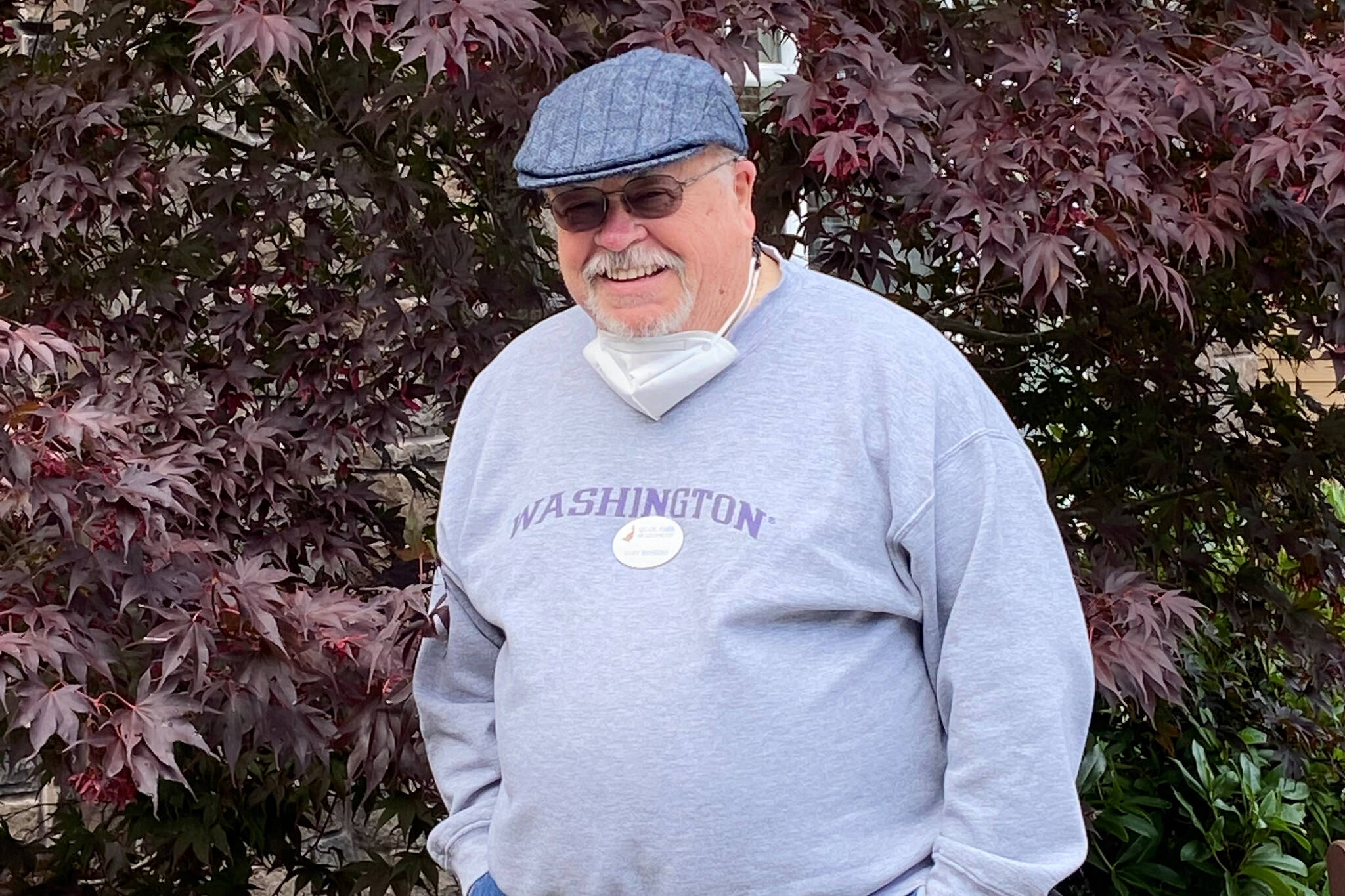 Quail Park of Lynndood residents Gary Hoskins takes in some of the gorgeous fall colors brightening up the garden.