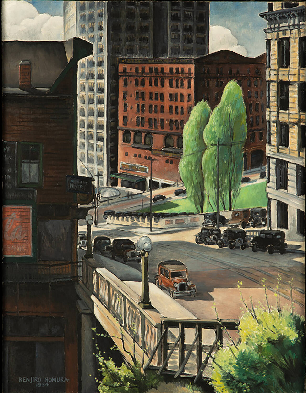 “Yesler Way,” painted in 1934, is one of Kenjiro Nomura’s key works, Cascadia Art Museum curator David Martin says.