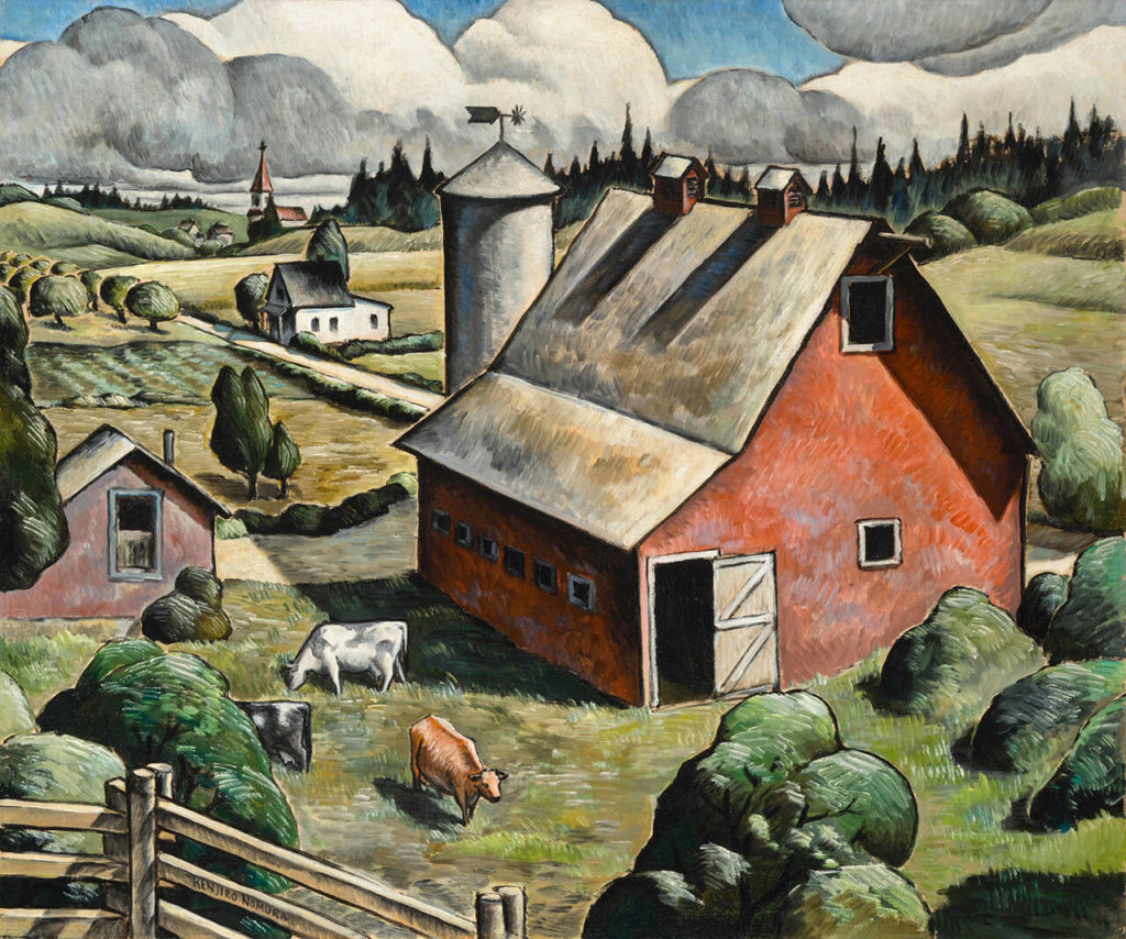 “Washington Farm,” painted around 1934, is typical of Kenjiro Nomura’s prewar impressionist paintings.

