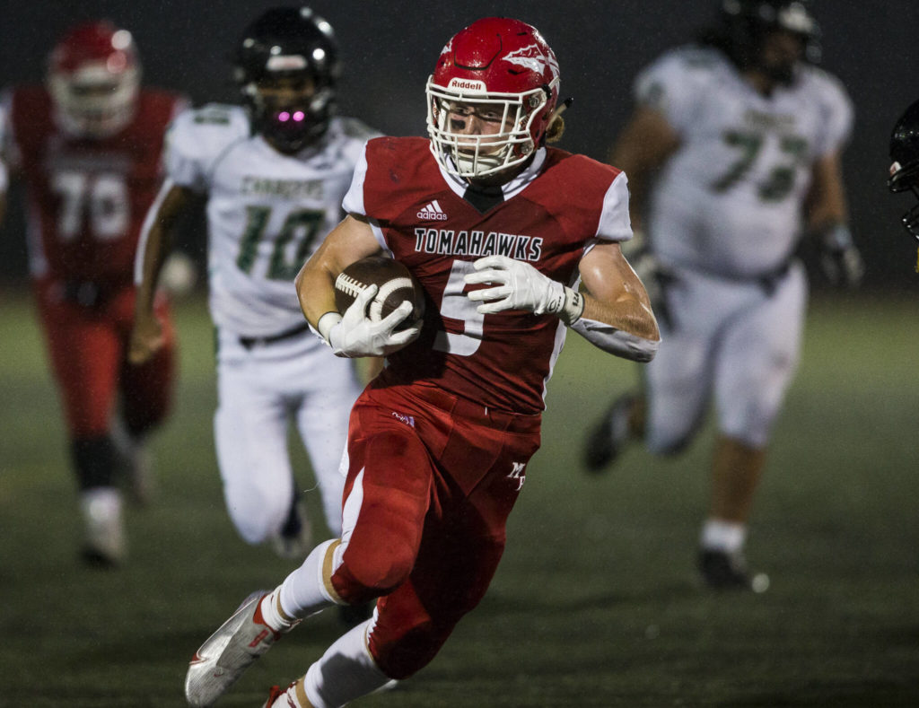 Marysville-Pilchuck’s Dylan Carson leads the area with 1,152 rushing yards and 23 touchdowns. (Olivia Vanni / The Herald)
