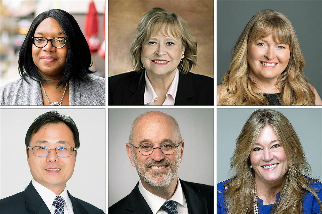 Top (L-R): Alicia Crank, Kristiana Johnson, Janelle Cass. Bottom (L-R): Will Chen, Neil Tibbott, Adrienne Fraley-Monillas.