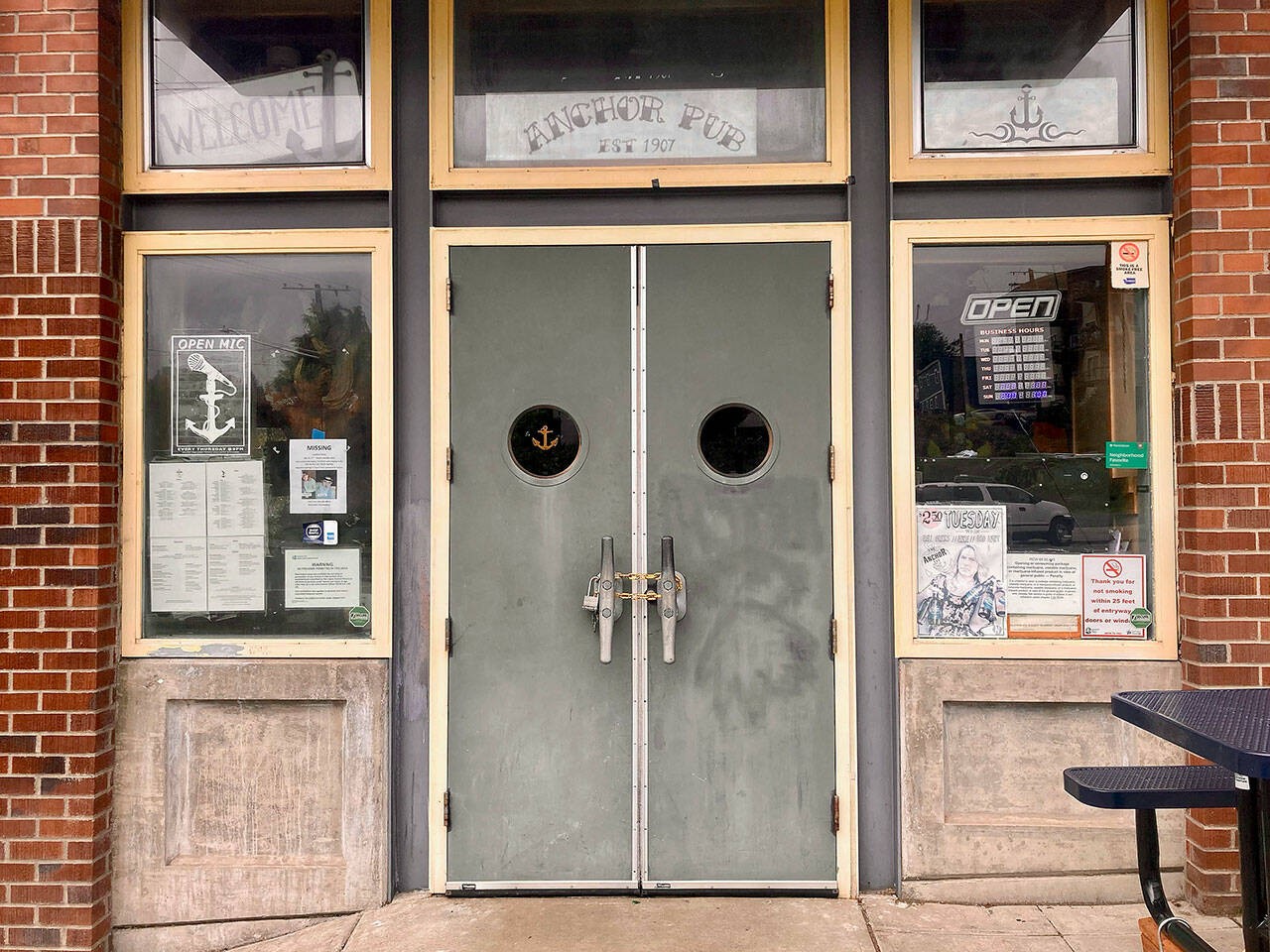 The Anchor Pub in downtown Everett on Saturday. The owner was arrested Friday in an investigation of alleged sexual assaults there. (Ellen Dennis / The Herald)