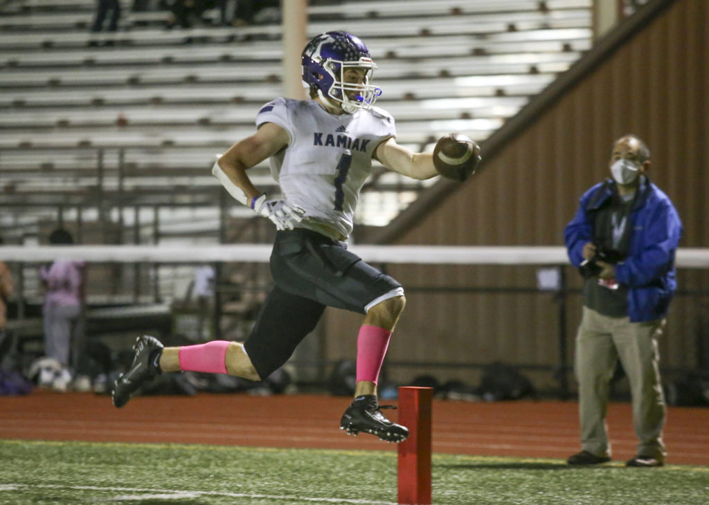 Wesley Garrett and 4A 10th-ranked Kamiak look to continue their breakout season and earn the program’s first state berth since 2004. (Andy Bronson / The Herald)
