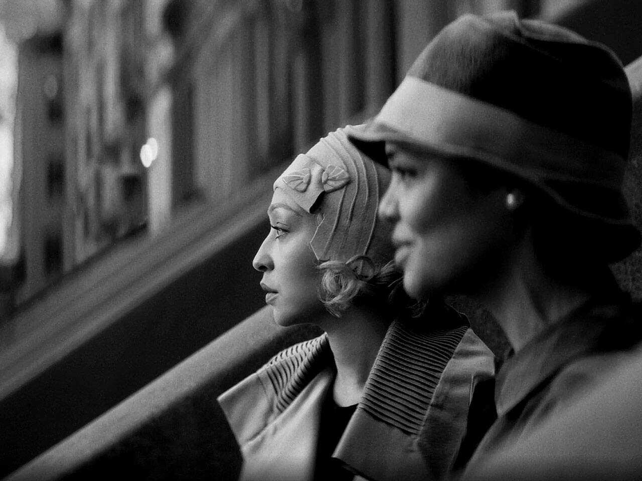 Ruth Negga (left) and Tessa Thompson in a scene from “Passing.” (Netflix)