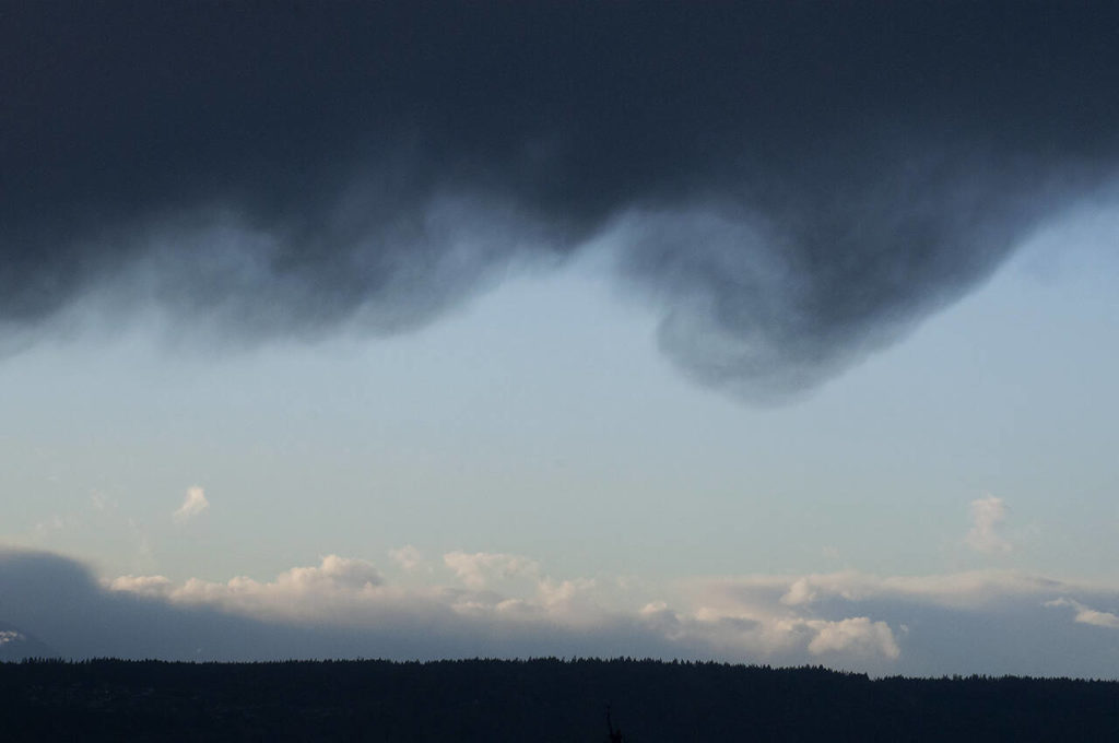 Wind gusts over Possession Sound reached 66 mph Monday afternoon. (Sue Misao / The Herald)
