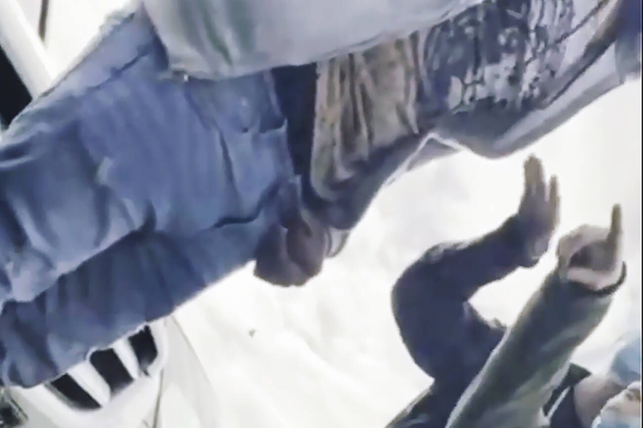 Video from Nov. 10 shows a white student repeatedly using racial slurs in a confrontation with a Black student. (Facebook)