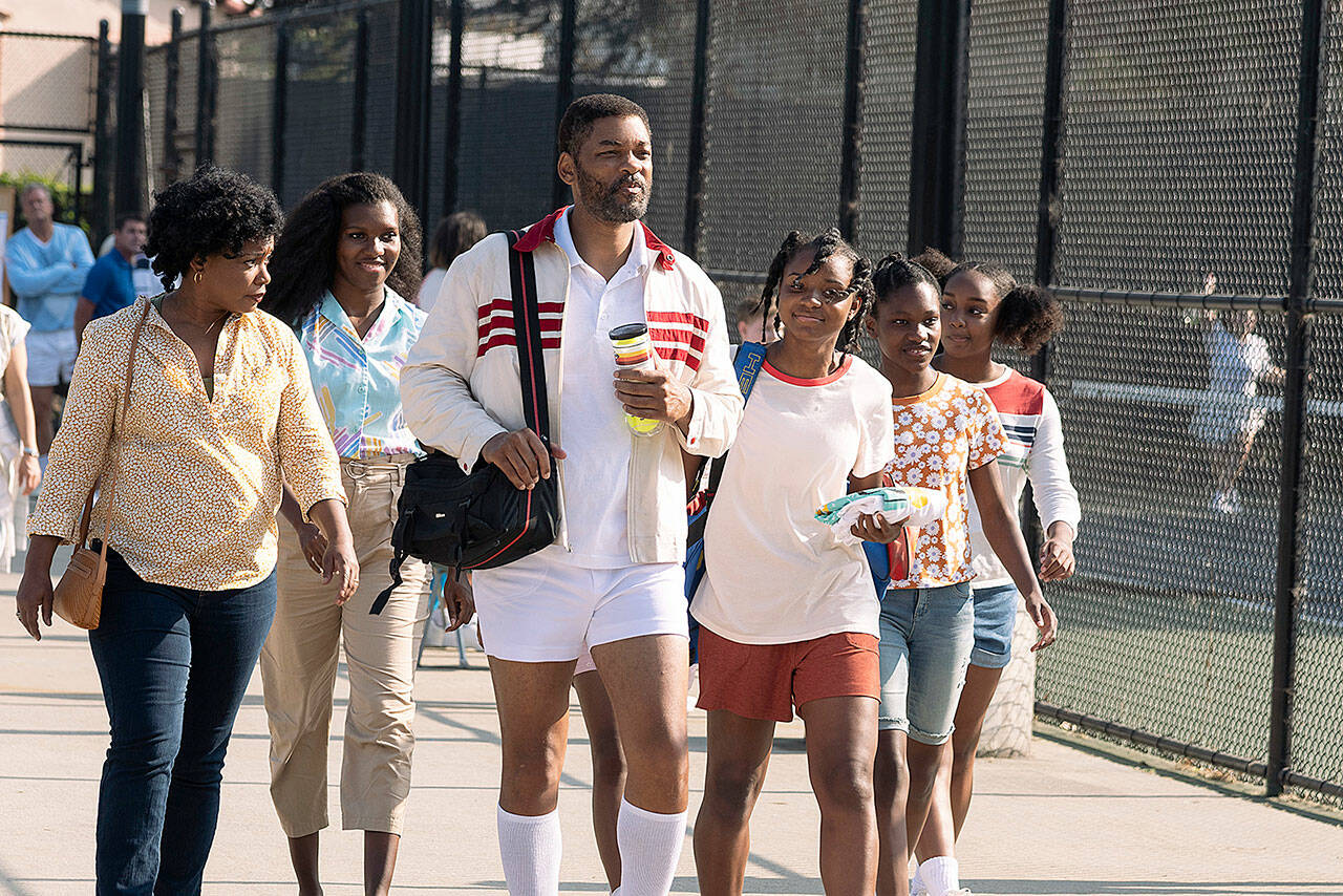 Will Smith stars as the father of tennis superstars Venus and Serena Williams in “King Richard.” (HBO Max)