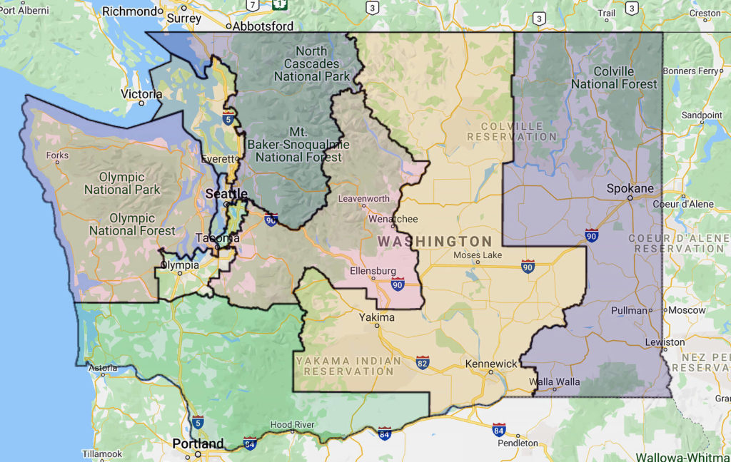 The current congressional district map. (Washington State Redistricting Commission) 
