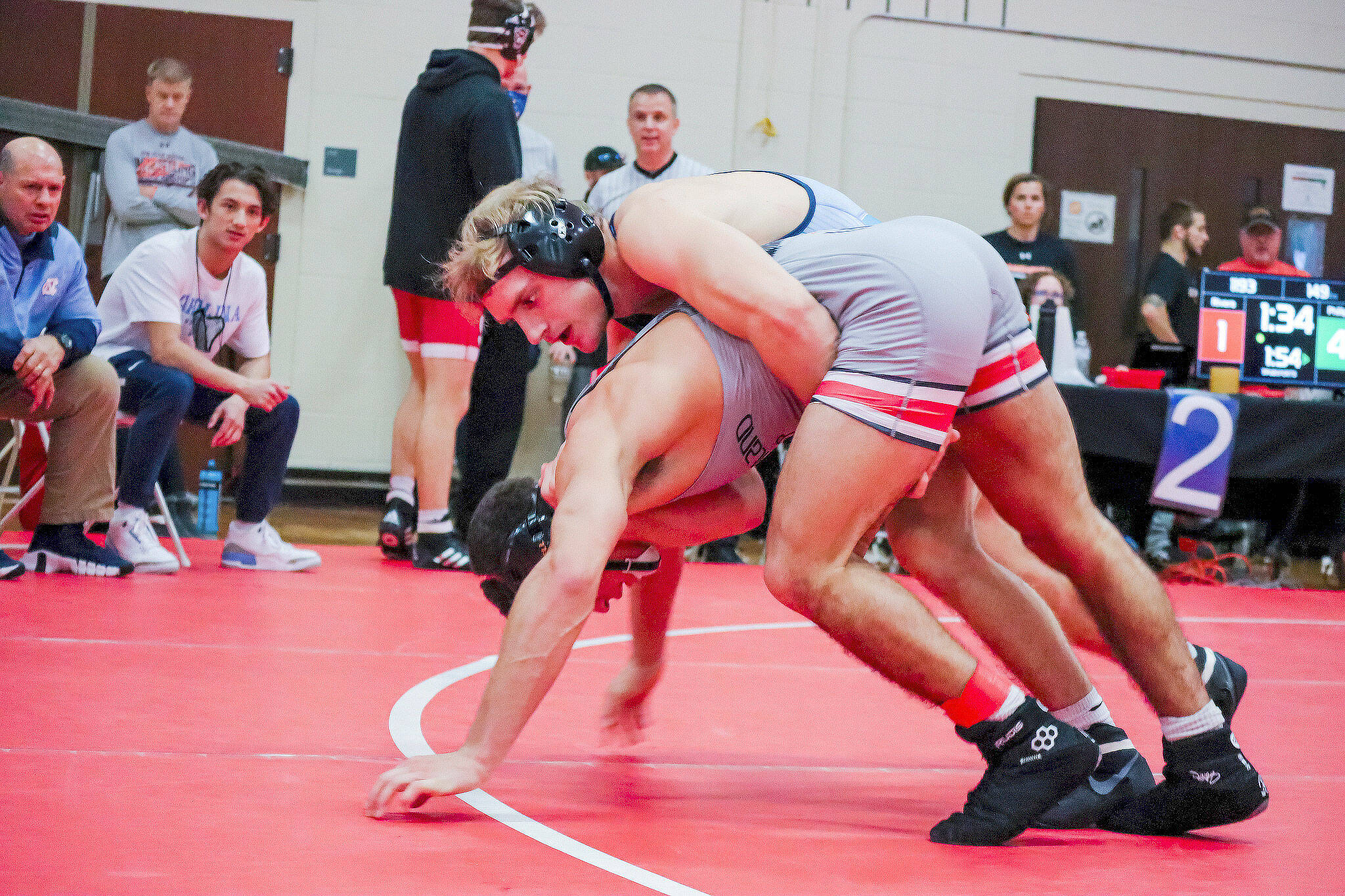 North Carolina’s Mason Phillips (top), a Stanwood High School alum, claimed the 149-pound championship at the Wolfpack Wrestling Club Open held Nov. 14 in Raleigh, North Carolina. (Blake Clifton/UNC Athletics)