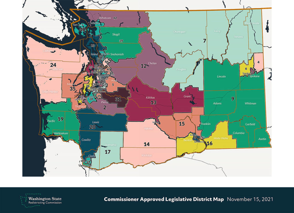 The legislative map submitted to the Legislature for approval. (Washington State Redistricting Commission) 
