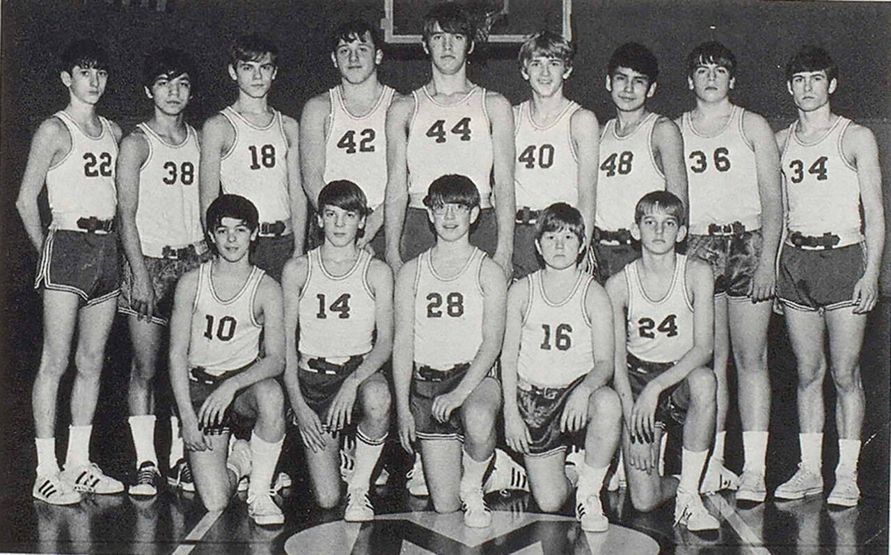 Les Parks, a former Tulalip Tribes councilmember, said he takes pride in the Tomahawks mascot. He played basketball and football for Marysville High School and can be seen here in the top row, second from left.