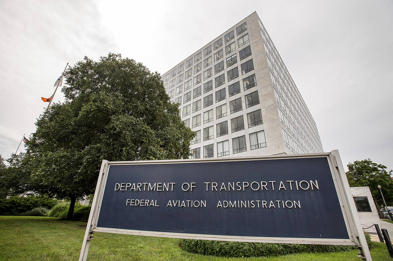 The Department of Transportation Federal Aviation Administration building is seen in Washington. (AP Photo/Andrew Harnik, File)