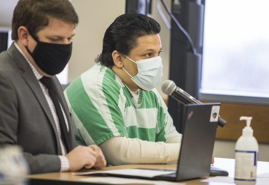 Jason Dominguez at his sentencing at the Snohomish County Courthouse on Thursday in Everett. (Olivia Vanni / The Herald)
