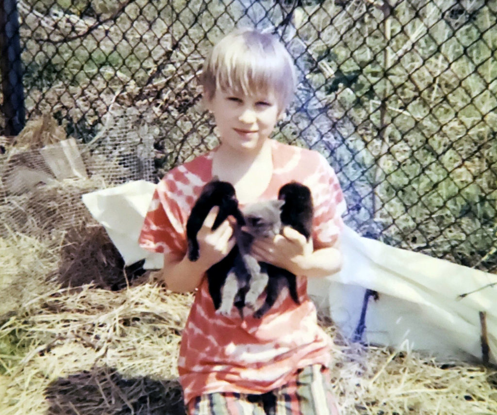 Greg Stewart as a child with kittens. He adopted one cat in 2009 from the Everett Animal Shelter and later left more than $20,000 from his estate to the city-run program. (Courtesy of Gail Stewart)
