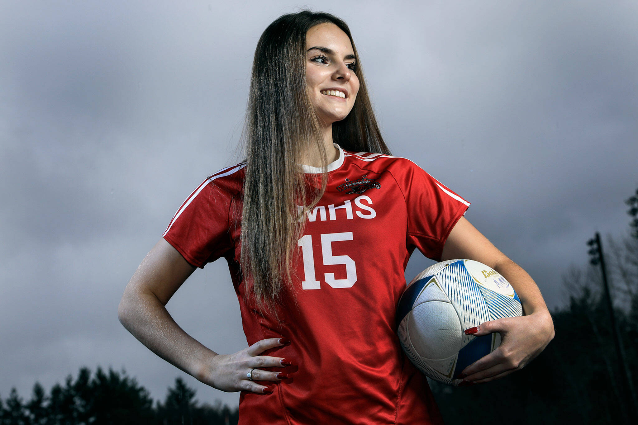 Jordyn Latta, senior of Archbishop Murphy High School, is our All-Area girls soccer player of the year. (Kevin Clark / The Herald)