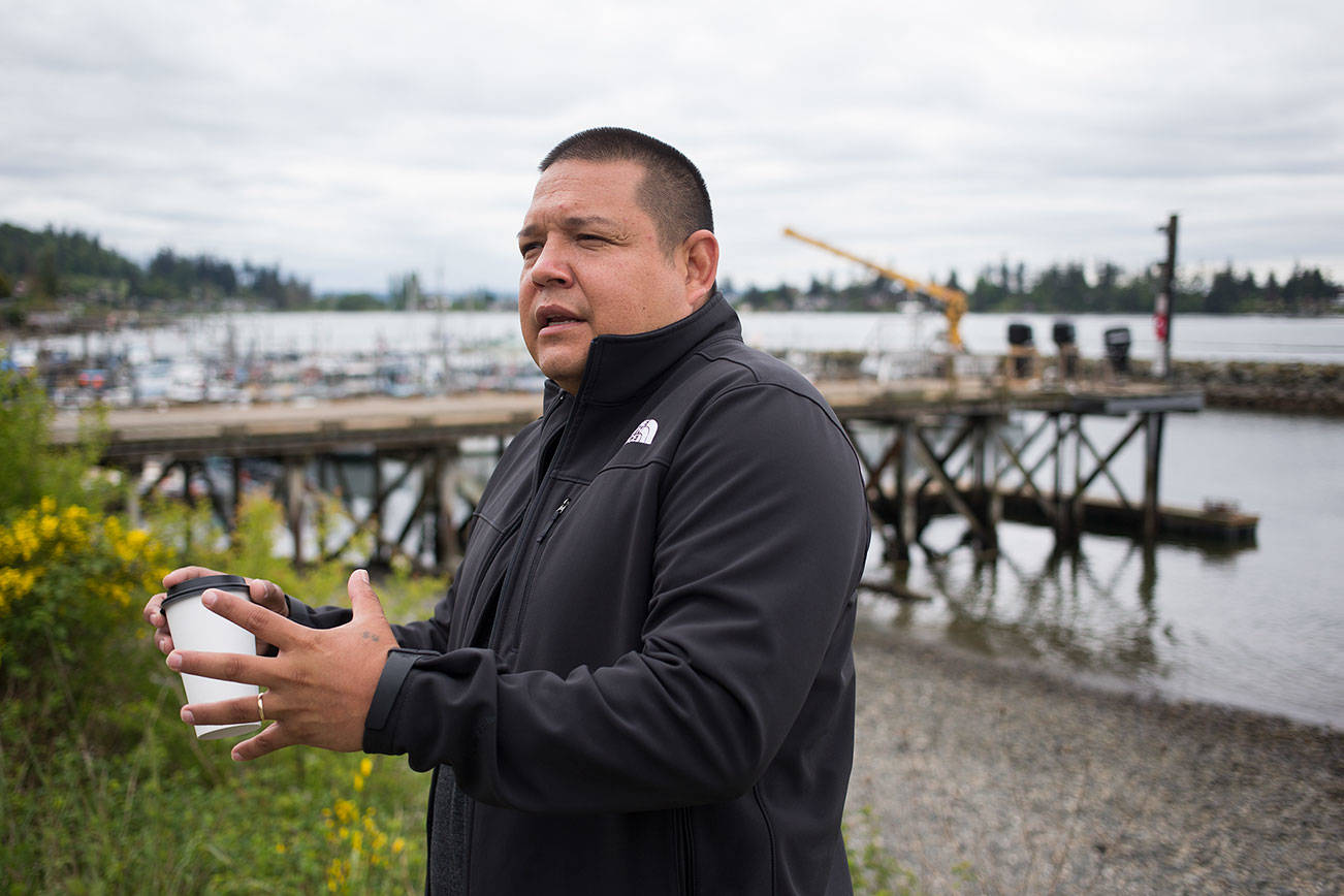 Tulalip fish buyer Hazen Shopbell talks about what he calls his unlawful arrest on Monday, May 3, 2021 in Tulalip Reservation, Washington.  (Andy Bronson / The Herald)
