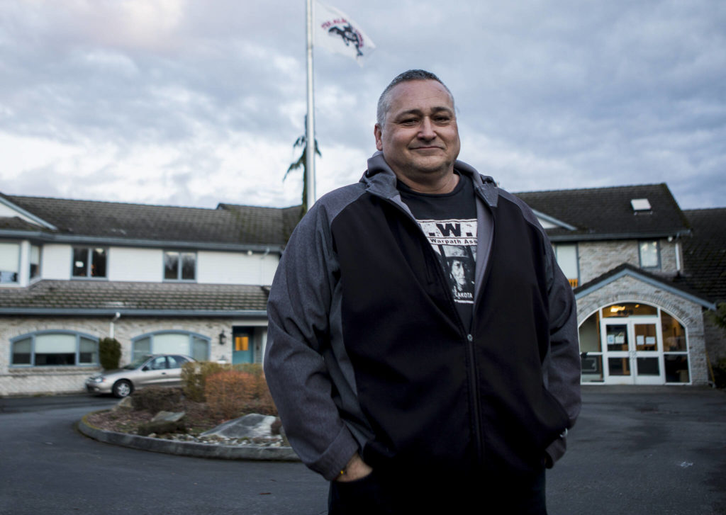 Program Manager Steven Iron Wing II at the Tulalip Tribe’s Stanwood Healing Lodge on Friday. (Olivia Vanni / The Herald)
