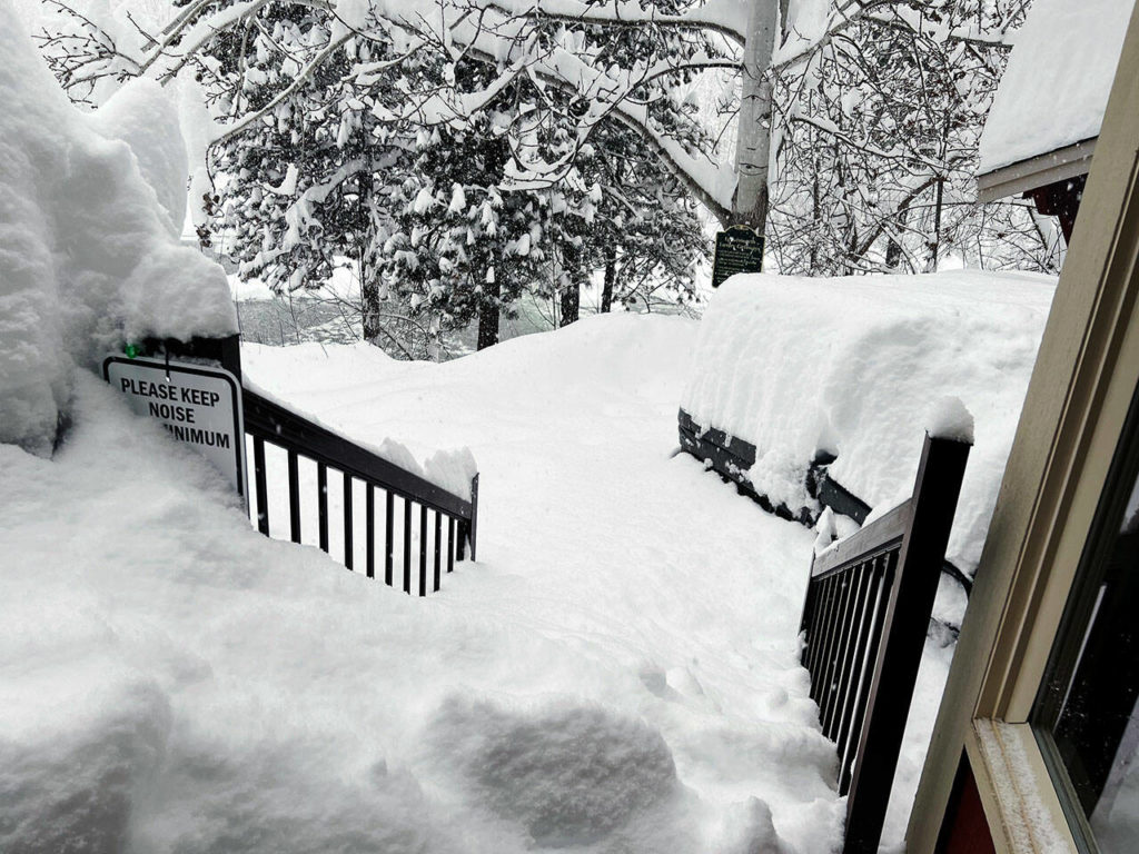 Looking Glass Coffee owners and their employees are stranded at this Airbnb in Leavenworth, on the east side of Stevens Pass. (Abbi Stempak)
