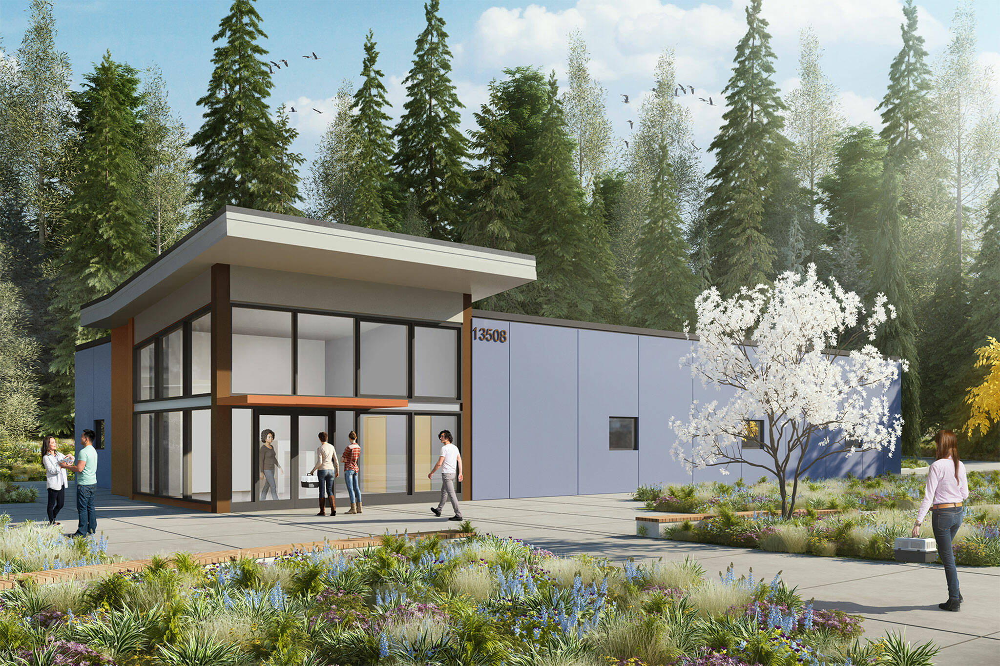 An artist’s rendering of the 4,600-square-foot Progressive Animal Welfare Society hospital south of Snohomish that will care for injured and orphaned wild animals. (PAWS)