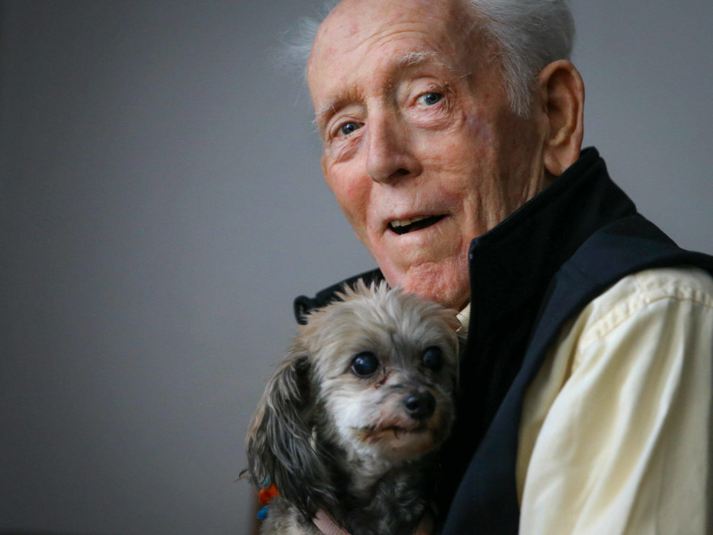 Michael O’Donnell is a resident of a Sunrise View, one of the hardest hit retirement communities by the COVID-19 pandemic in the county. (Kevin Clark / The Herald)
