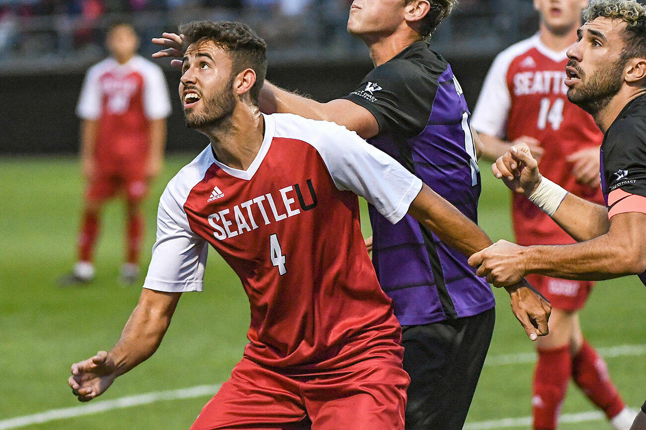 Seattle University's Hal Uderitz, a Snohomish High School graduate, competes during a game against Portland on Sept. 12, 2019. (Photo provided by Seattle U)