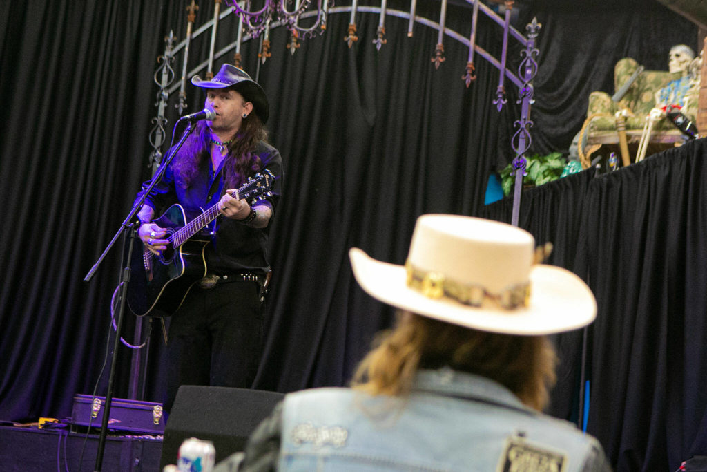 Bret Allen and the Northern Rebels do a sound check before their show Thursday at Vessel Taphouse in Lynnwood. (Ryan Berry / The Herald)
