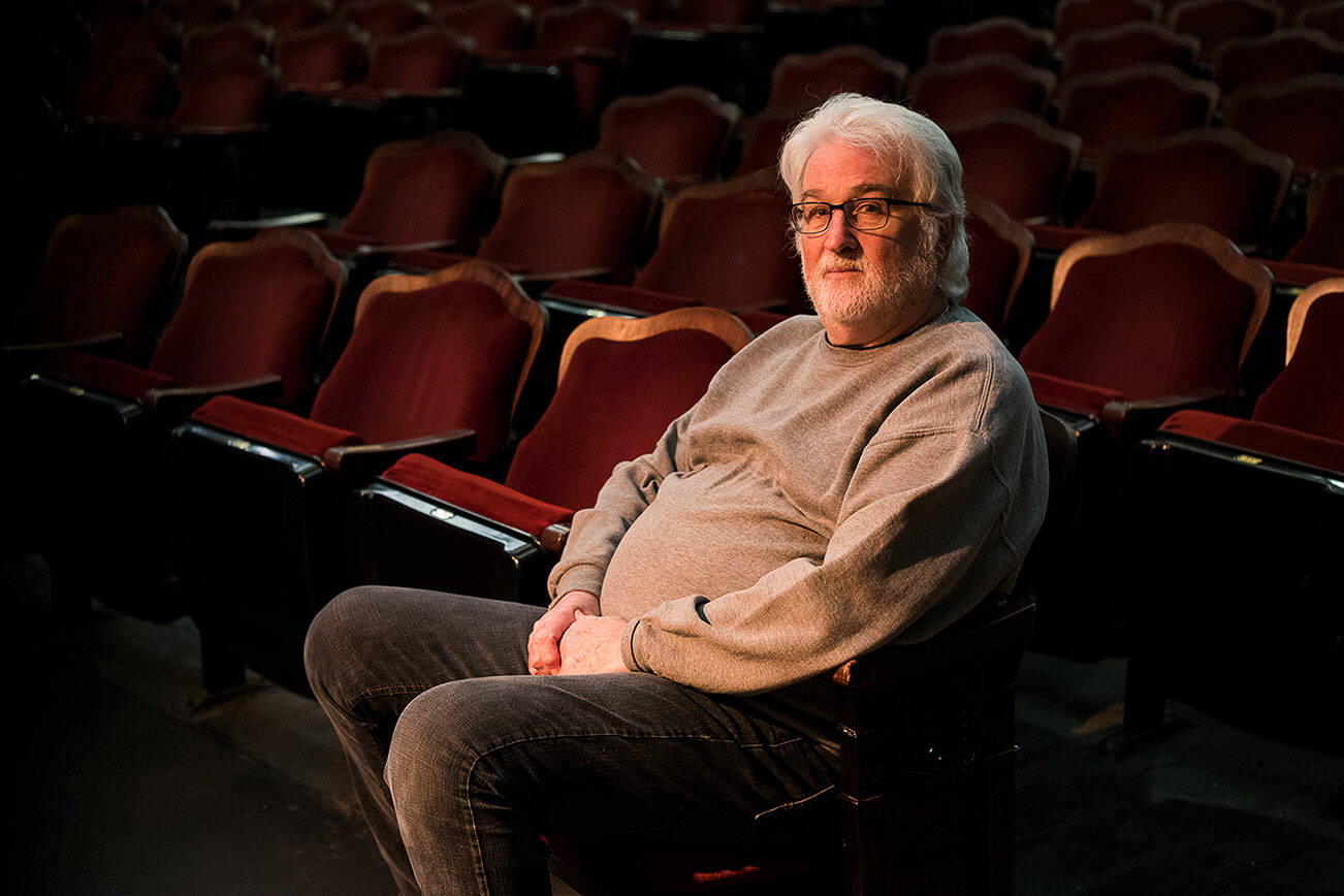 Everett Historic Theatre manager Curt Shriner on Thursday, Feb. 3, 2022 in Everett. (Olivia Vanni / The Herald)