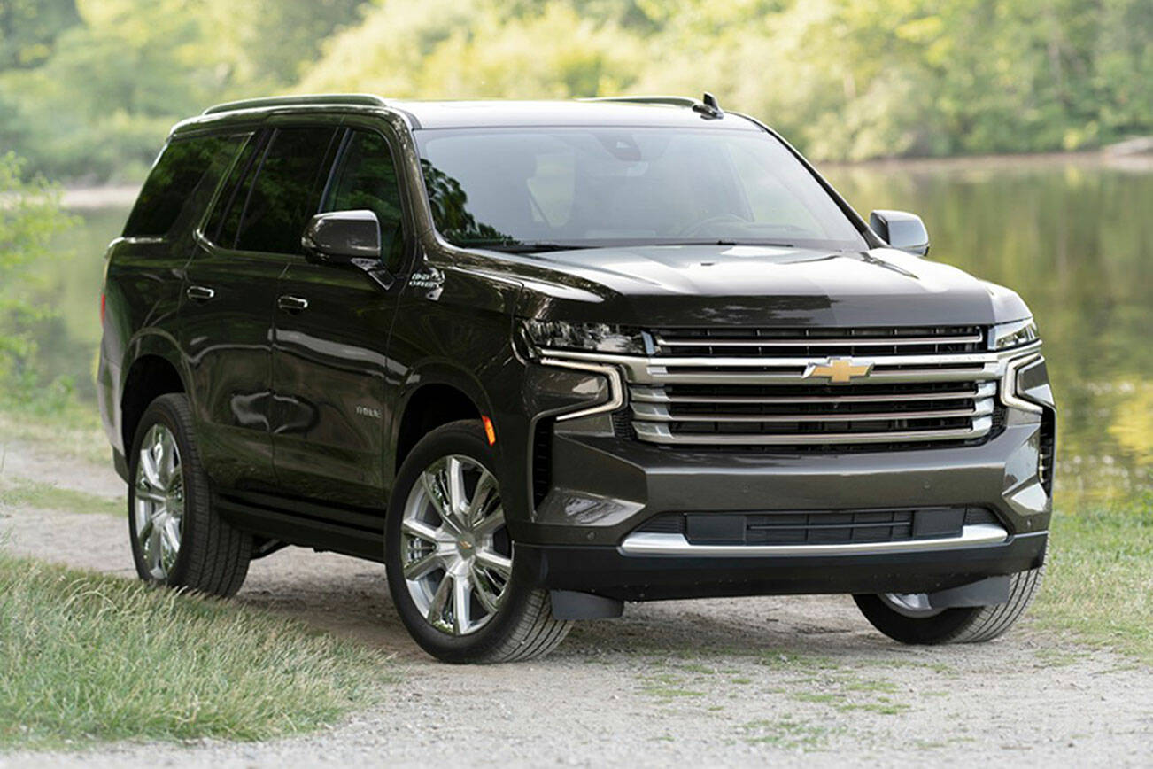 The 2022 Chevrolet Tahoe full-size SUV has seating for seven to nine passengers, depending on individual model configuration. (Manufacturer photo)