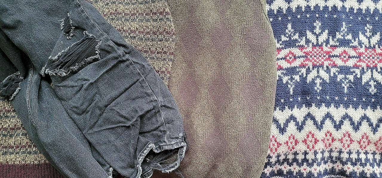 Grandpa’s vintage sweaters are high fashion in seventh grade. (Jennifer Bardsley)